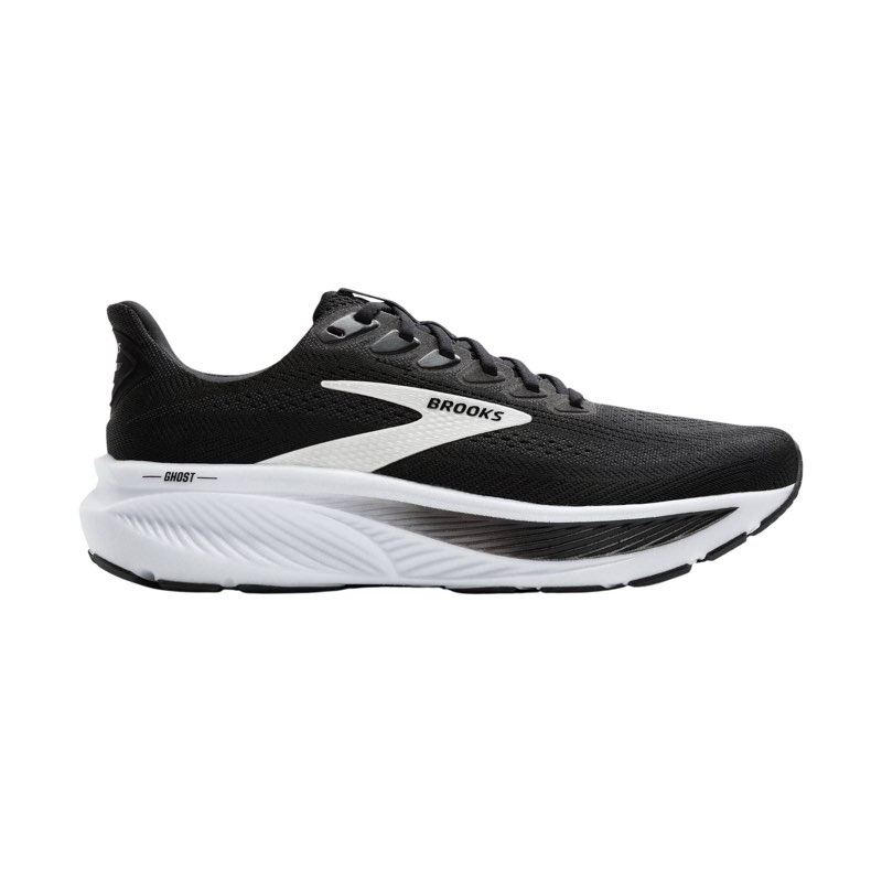 brooks women’s ghost 17 neutral running shoe - black/grey/white - 8.5 medium