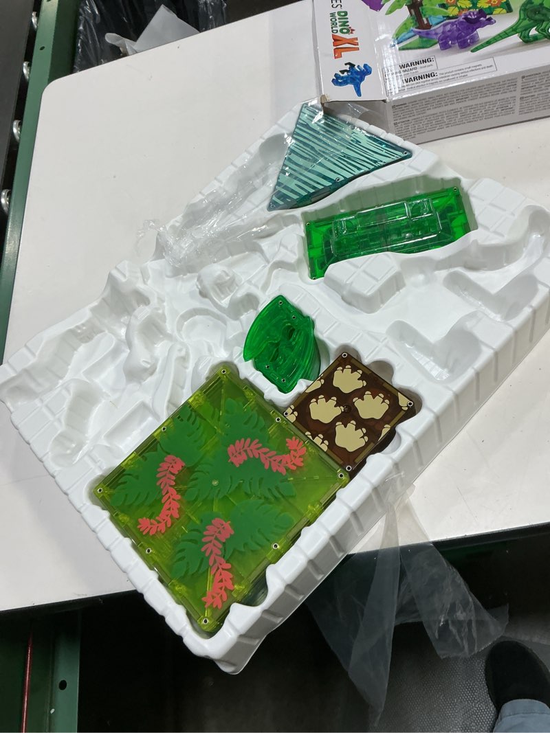 Condition photo showing As Is for magna-tiles dino world xl 50-piece magnetic construction set, the original magnetic building brand