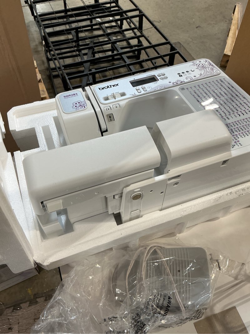 Condition photo showing As Is for brother sq9285 computerized sewing and quilting machine with wide table, 150 stitches ( incomplete)