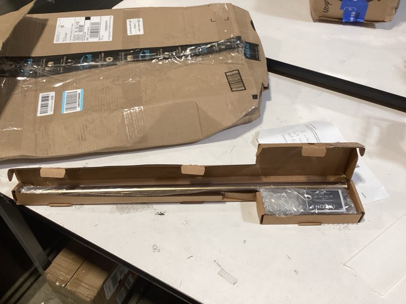 Condition photo showing Good Condition for Ivilon Drapery Window Curtain Rod - End Cap Style Design 1 Inch Pole. 28 to 48 Inch Color Warm Gold 28 to 48 in.