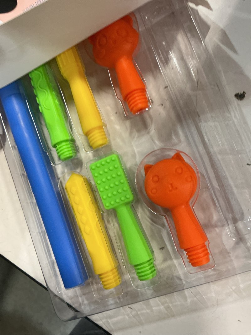 Condition photo showing Good Condition for oral sensory stimulation kit with 6 soft textured heads for speech therapy & feeding support, muscle strength & phonation improvement - blue
