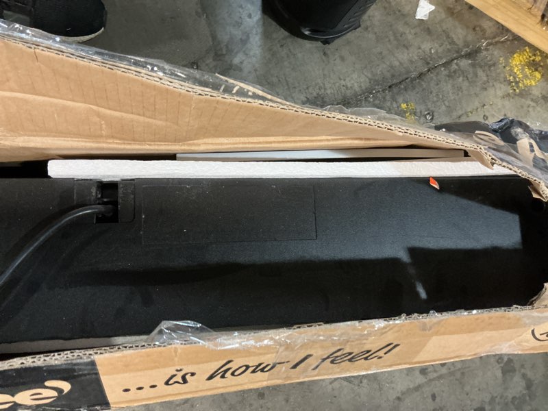 Condition photo showing As Is for comfee' range hood 30 inch, under cabinet ducted/ductless convertible slim vent hood, durable stainless steel kitchen stove hood, 3 speed exhaust fan and 2 led lights range hood (black) 30 inch 3 speed exhaust fan black