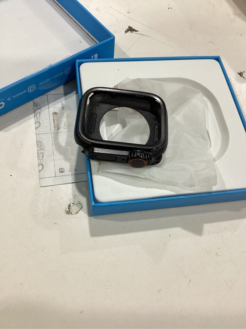 Condition photo showing Good Condition for amband 3 in 1 metal case compatible with apple watch series 9/8/7 45mm, w1 protector rugged bumper with watch crown + back cover, black black 45mm - series 9/8/7