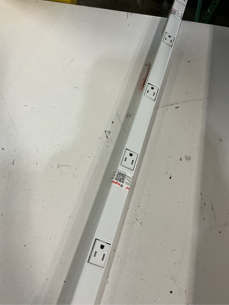 Condition photo showing As Is for legrand wiremold wh20gb306trgfi6 plugmold 2000 series 3 foot hardwired power strip with 5 tamper resistant outlets and gfci protection, white