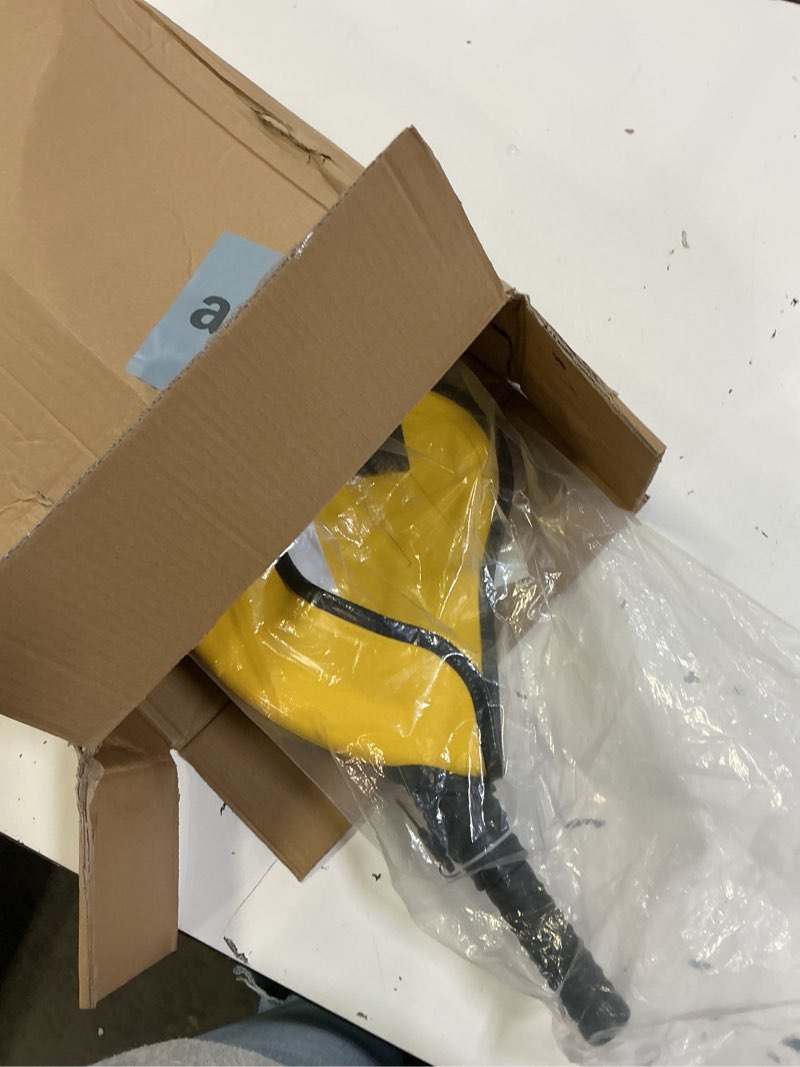Condition photo showing As Is for kaycentop universal steering wheel lock anti-theft car devices half cover, security wheel locks for car, adjustable car wheel lock fit most vehicle, great deterrent yellow yellow black