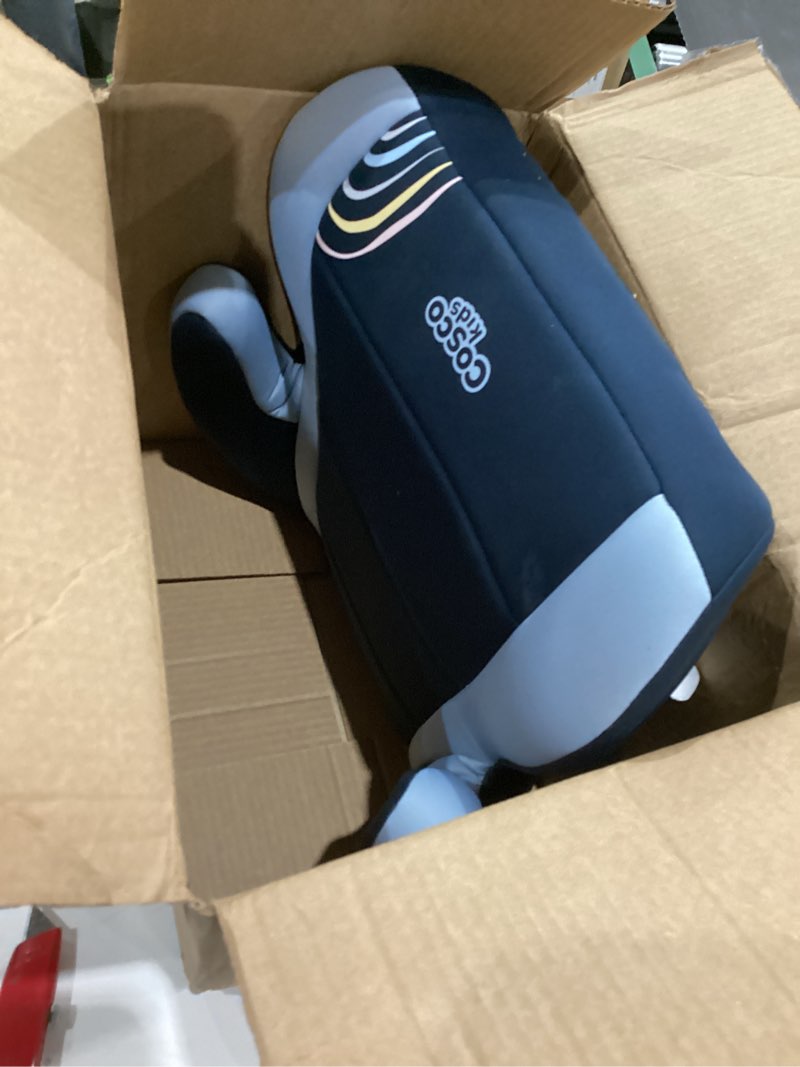 Condition photo showing As Is for Cosco Topside Backless Booster Car Seat, Lightweight Booster Seats for Cars 40-100 lbs, Backless Booster Seat for Car, Rainbow Rainbow 1 Pack