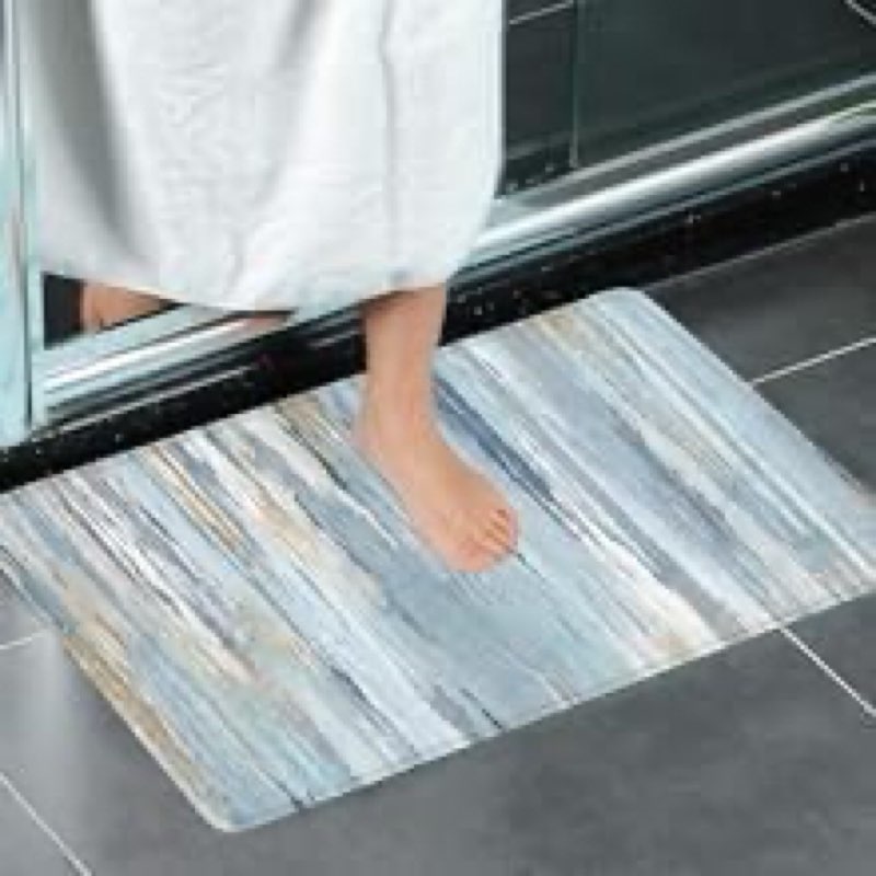 JAWO Blue Bathroom Mat Rug, Modern Navy Blue Abstract Art Bath Rugs and Mats Decor Non-Slip Door Mat Set for Kitchen Floor Laundry Room,20x32Inches  50.8 cm x 81.28 cm tapete contra la fatiga ( similar )
