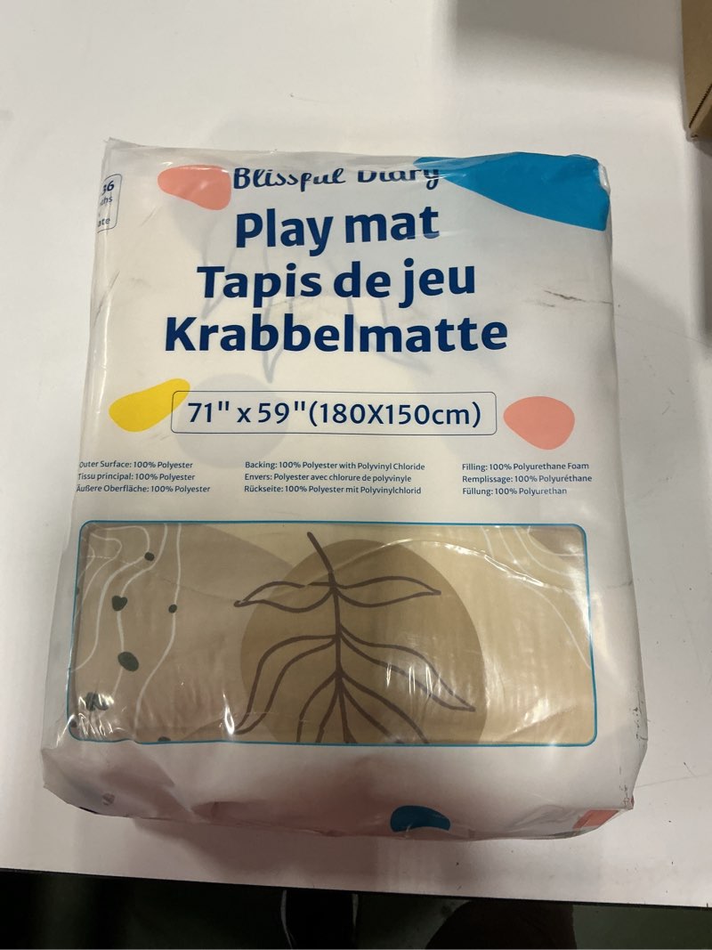 Condition photo showing New/Like New for ACOMOPACK Baby Play Mat for Floor 1.3" Thick Memory Foam Play Mat 59"×71" Tummy Time Crawling with N