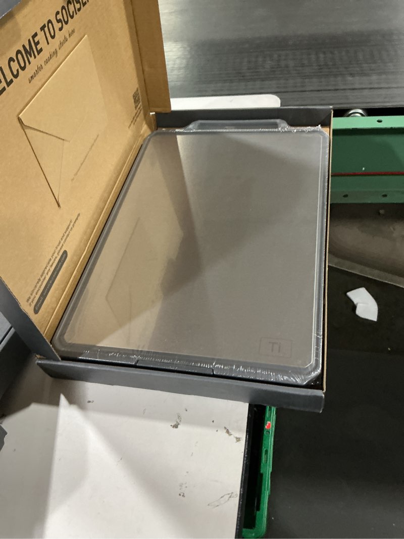 Condition photo showing Good Condition for Titanium Cutting Boards for Kitchen Non Toxic Chopping Board with Handle Large Big Small Kitchen Meat Butcher Block 2 in 1 Pure Titanium and Wheat Straw PP Not Wood Bamboo Plastic Teak Grey/Beige 1pc: 17.1"L × 10.8"W Grey/Beige