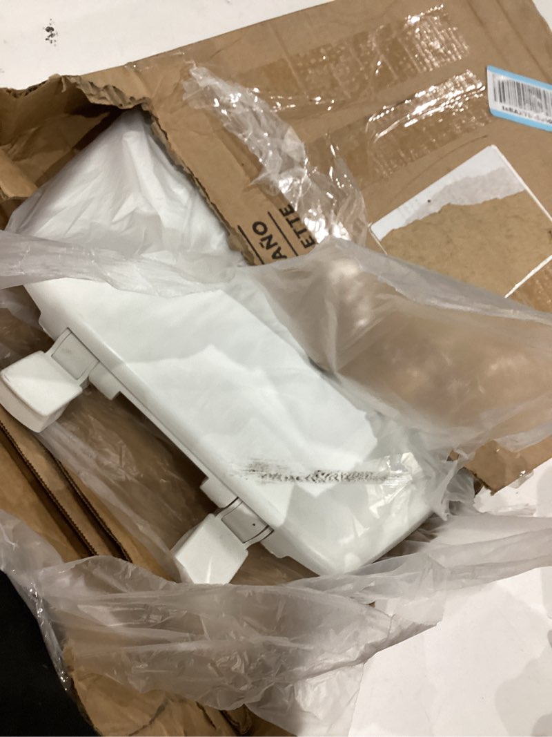 Condition photo showing As Is for bemis 7300slec slow close toilet seat, easy clean hinges and durable plastic seat, made in usa, elongated, white
