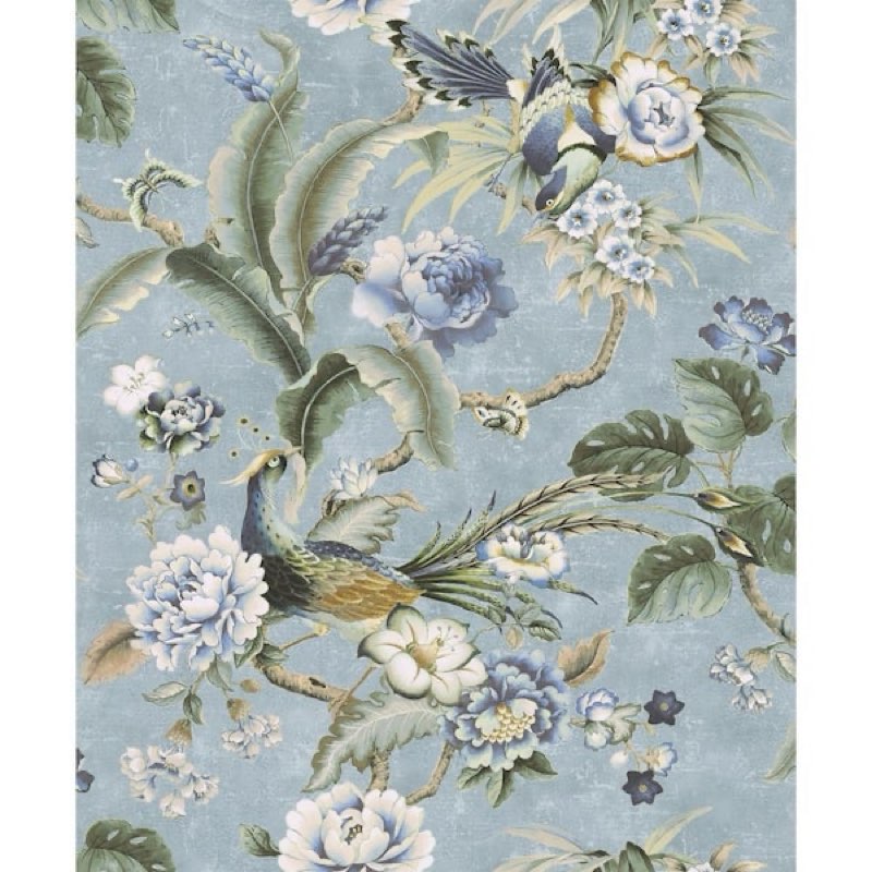 Surface Style - Peel and Stick Wallpaper, Floral Wallpaper for Bedroom, Powder Room, Kitchen, Self Adhesive, Vinyl, 30.75 Sq Ft Coverage (Passerine Pavilion Collection, Charcoal)