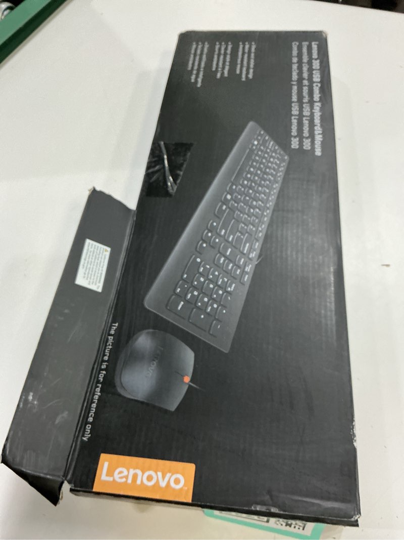 Condition photo showing Good Condition for Lenovo 300 USB Combo, Full-Size Wired Keyboard & Mouse, Ergonomic, Left or Right Hand Mouse, Optical Mouse, GX30M39606, Black Keyboard + Mouse