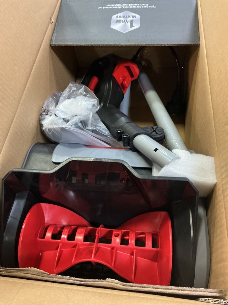 Condition photo showing Good Condition for EWORK Corded Snow Shovel 11-Inch 1200W 10A Powerful Electric Snow Shovels, 6-Inch Clearing Depth, 23-Foot Max Throw Distance, Power Snow Blower for Driveway, Steps, Sidewalk, Porch