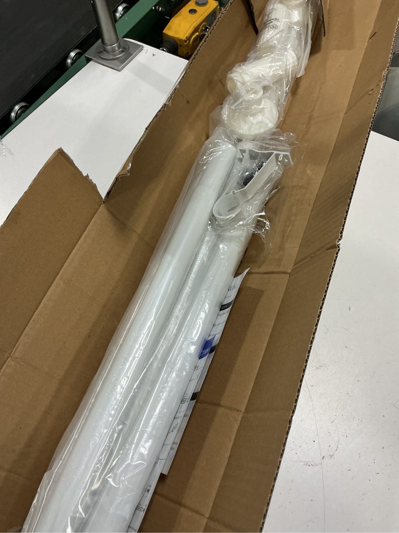 Condition photo showing Good Condition for tension curtain rod 51-146 inch(4.25-12.16ft), long outdoor curtain rod for patio window gazebo, no-drill dual-end adjustable spring shower rod, easy to install never rust, rod diameter 1.26in white white 51"-146"