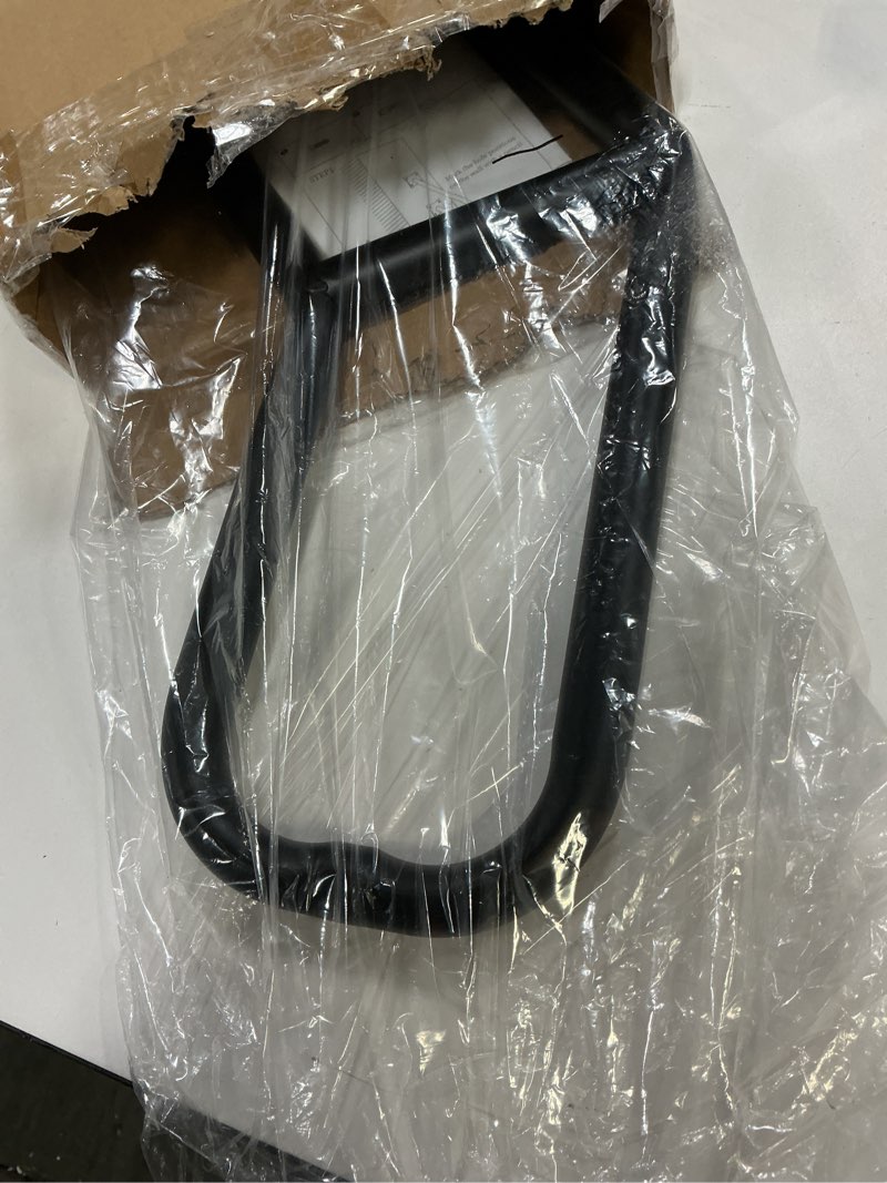 Condition photo showing Good Condition for 23" Garage Railing for Outdoor Steps, Wall Mount U-Shaped Handrails, Weather Resistant Metal Safety Grab for 1-3 Stairs, One-Piece Design Black Hand Rail for Indoor Outdoor Porch Garden