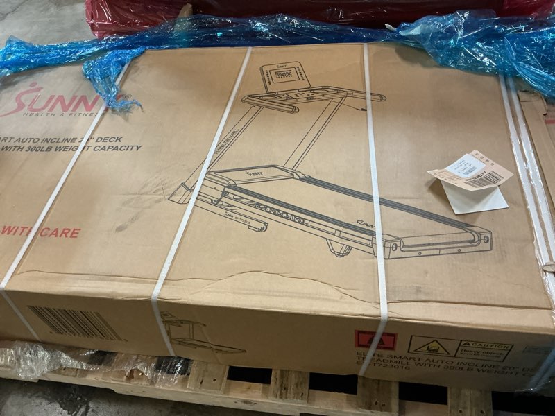 Condition photo showing New/Like New for sunny health & fitness smart heavy-duty auto incline treadmill with 20" running deck and free sunnyfit app connection 15-lvl. auto incline