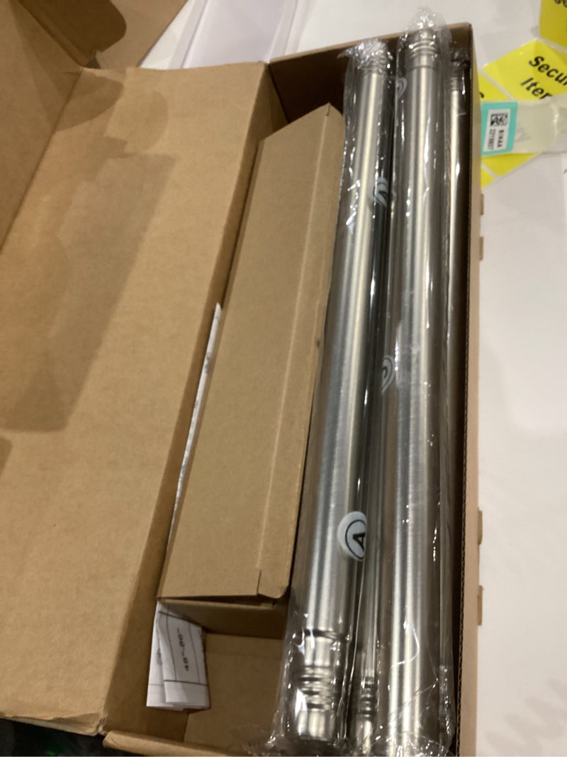 Condition photo showing New/Like New for zeerobee curtain rods for windows 66 to 120, 1 inch industrial wrap around curtain rod, indoor/outdoor room divider adjustable drapery pole, 66"-120", brushed nickel 66" to 120" brushed nickel
