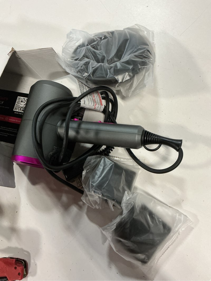 Condition photo showing Good Condition for slopehill Professional Ionic Hair Dryer, Powerful 1800W Fast Drying Low Noise Blow Dryer with 2 Concentrator Nozzle 1 Diffuser Attachments for Home Salon Travel Grey