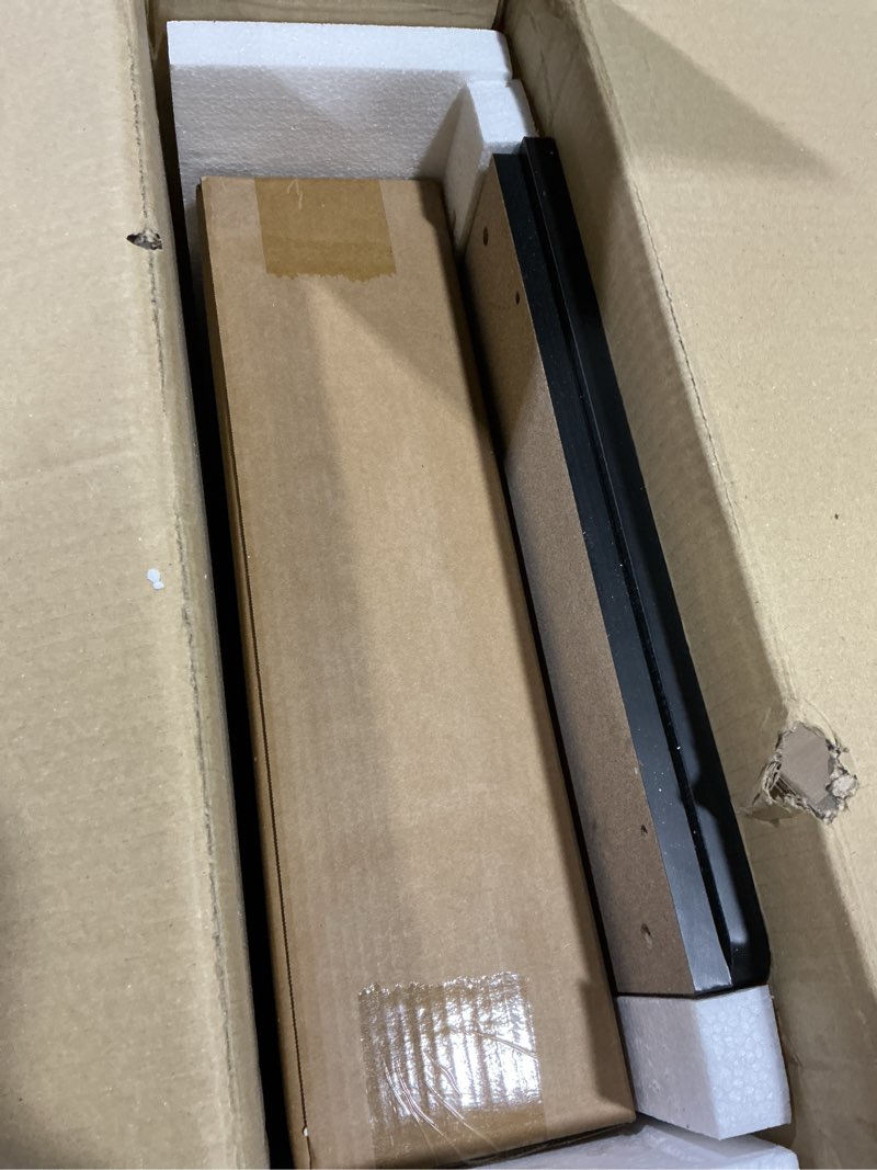 Condition photo showing Good Condition for furinno jensen entertainment center stand with fireplace for tv up to 55 inch, americano, corded electric, adjustable americano 55-inch