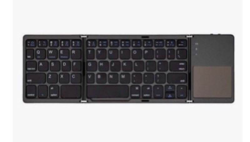 Ares Ultra Slim Pocket Foldable Bluetooth Wireless Keyboard with Touchpad (Black)