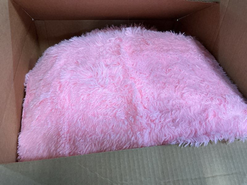 Condition photo showing Good Condition for Shag Area Rugs for Bedroom Living Room,5X8 Ultra Soft Fluffy Area Rugs for Dorm, Indoor Carpet Nursery Rugs for Kids Girls Room Home Decor, Pink 5' x 8' (Rectangular) Pink