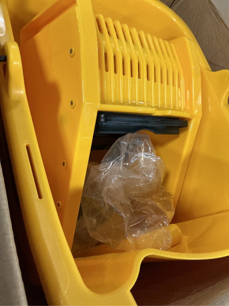 Condition photo showing Good Condition for Amazon Basics Rectangular Floor Cleaning Mop Bucket with Sturdy Down Press Wringer Combo, 35-Quart, Yellow