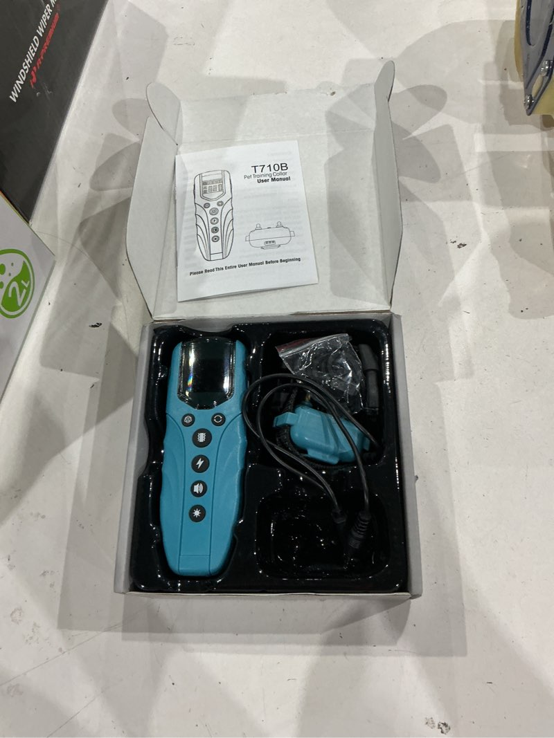 Condition photo showing Good Condition for tiniest small dog shock collar, lightest dog training collar with 2000ft remote, tailored for small dogs 5-15lbs & medium large dogs, beep, vibrate, shock, lighting, waterproof, rechargeable?cyan
