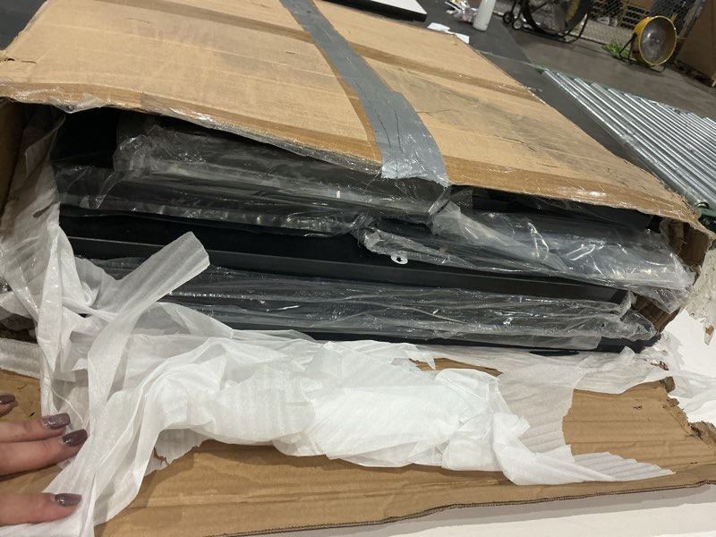 Condition photo showing As Is for safco go cart mobile cart, rolling file organizer, includes 4 removable plastic tubs for letter-size hanging files & 6 pullout shelves black