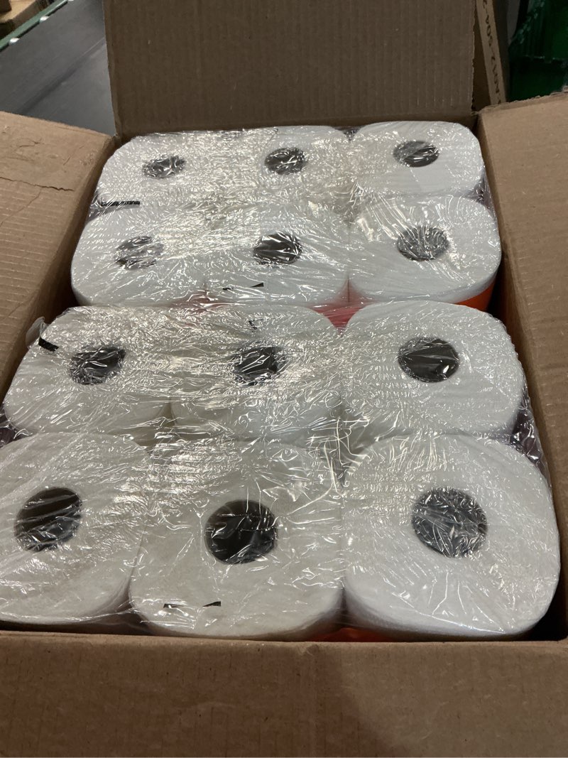 Condition photo showing New/Like New for amazon basics 2-ply flex-sheets paper towels, 12 basics rolls = 40 regular rolls, everyday value with 150 sheets per roll, packaging may vary