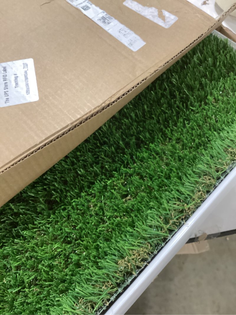 Condition photo showing New/Like New for SunTurf Dog Grass Pad with Tray, Dog Litter Box, Porch Potty for Puppy Pee Training, Indoor Portable Fake Grass Pee Pad System, Artificial Grass + Pee Pad Holder Dogs Potty