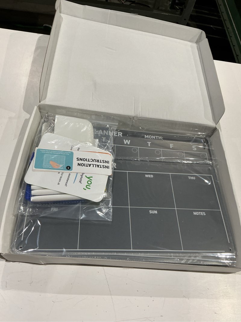 Condition photo showing Good Condition for acrylic calendar for fridge - magnetic calendar for refrigerator - 2pc family refrigerator magnetic dry erase planning board monthly weekly - 6 liquid chalk markers & 3 interchangeable backgrounds