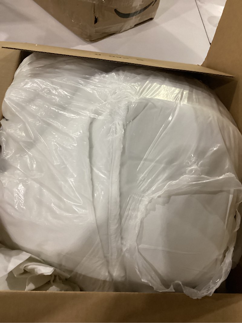 Condition photo showing As Is for bare home duvet insert comforter - king/california king - goose down alternative - ultra-soft - premium 1800 series - all season warmth - bedding comforter (king/cal king, white) king/cal king 01 - white