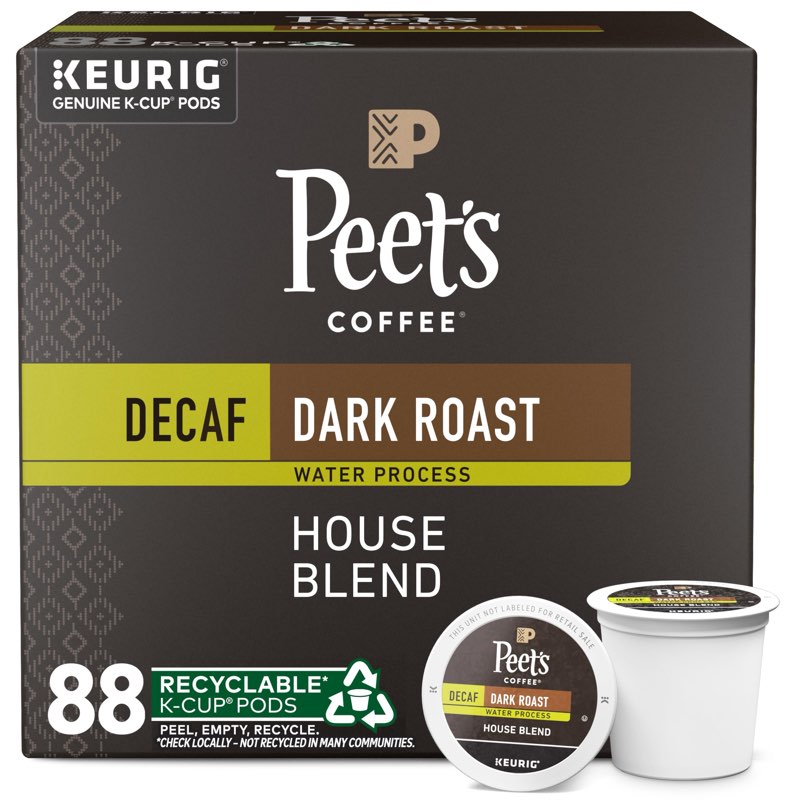 peets coffee decaf house blend 4/22 count k-cups
