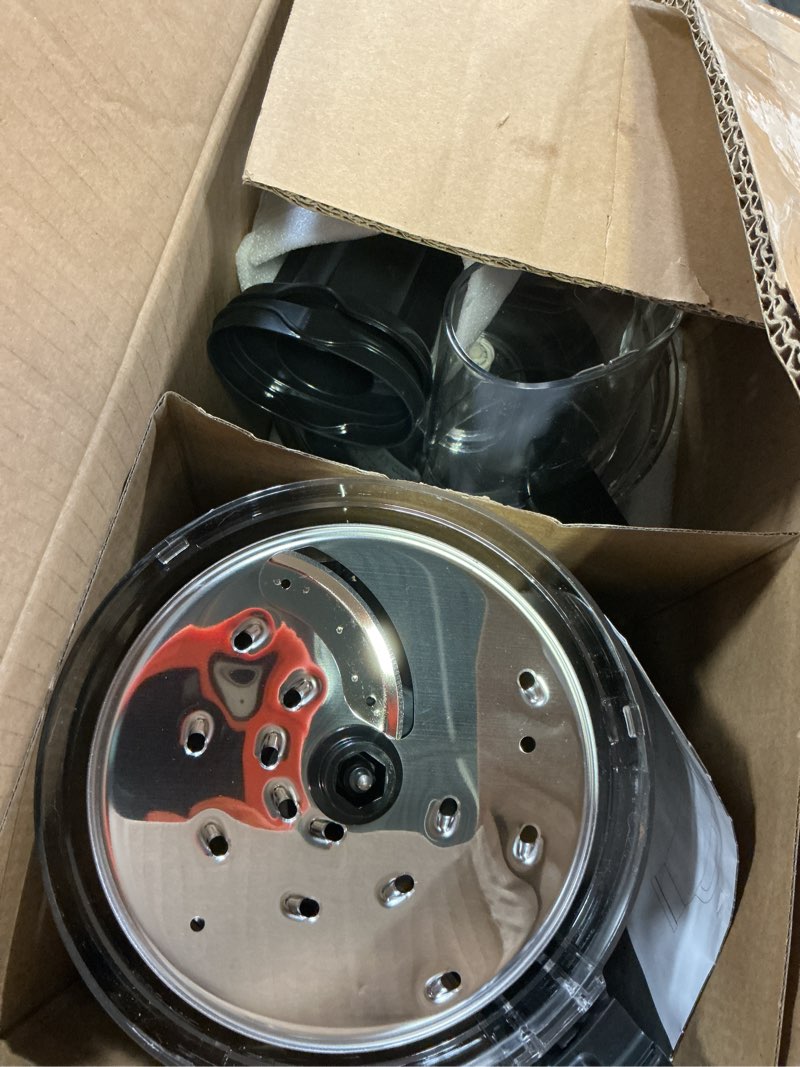 Condition photo showing Good Condition for simple deluxe food processor blender combo, 300w electric food processor for slicing, dough, vegetables, 6 cup chopper for meat and puree, 2 speeds adjustable, safety lock with 1.5l glass jar, black