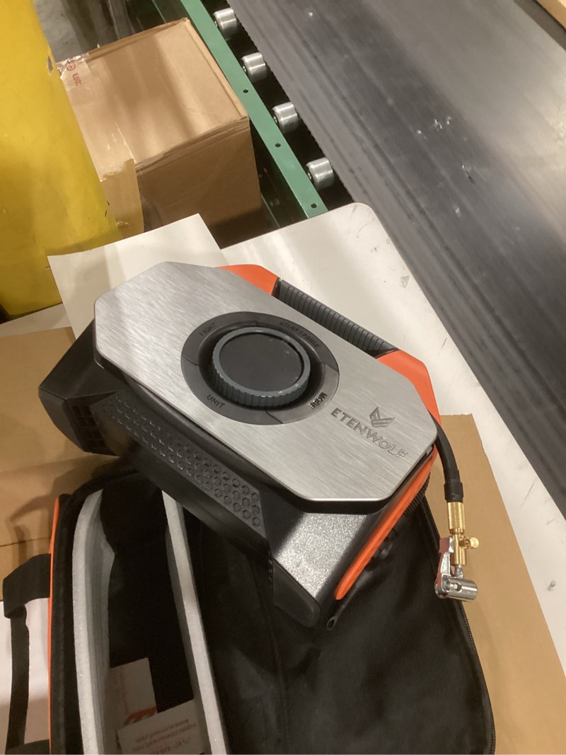 Condition photo showing Good Condition for ETENWOLF VORTEX S6 Tire Inflator Portable Air Compressor for Heavy-duty Vehicle, Cordless Air Pump for Car & Inflatables with 19200 mAh Battery, 100% Duty Cycle & Dual Cylinder Bike Pump, Vivid Orange Vivid Orange 19200 mAh