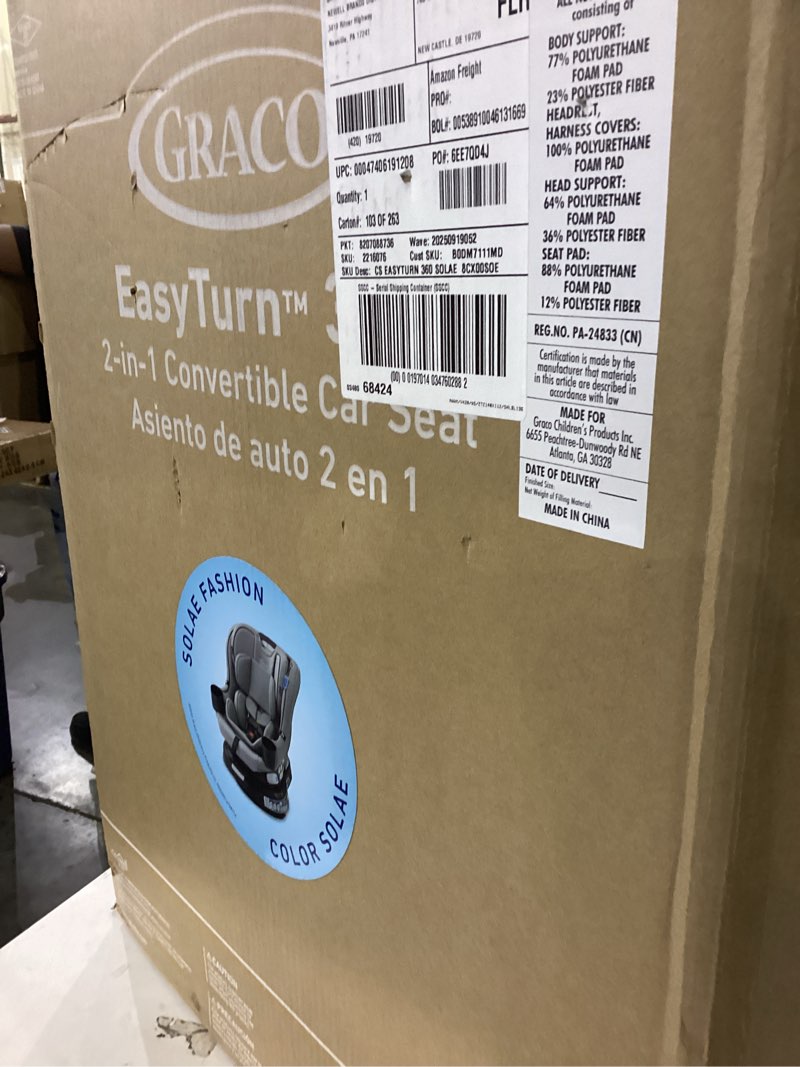 Condition photo showing New/Like New for Graco EasyTurn 360 2-in-1 Rotating Convertible Turning Car Seat - Solae