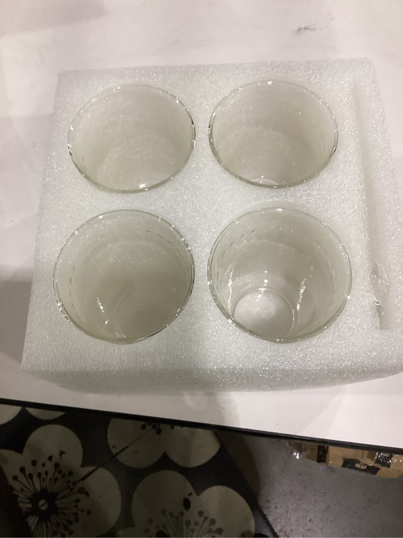 Condition photo showing Good Condition for zeayea set of 4 mint julep cups, 12 oz glass julep cups with straws and brushes for party bar home restaurant, clear drinking glasses for cocktail, beer, juice, beverage