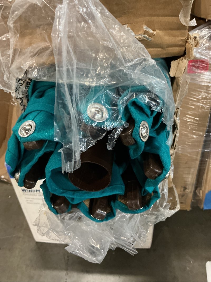 Condition photo showing Good Condition for eliteshade usa 10-year-non-fading 11ft 3-tier market patio umbrella, commercial grade outdoor table umbrella with cylinder push-up, windproof & upf 50+ uv protection, heavy duty ventilation for garden, deck, pool, backyard, beach & bistro, teal teal 11ft cylinder