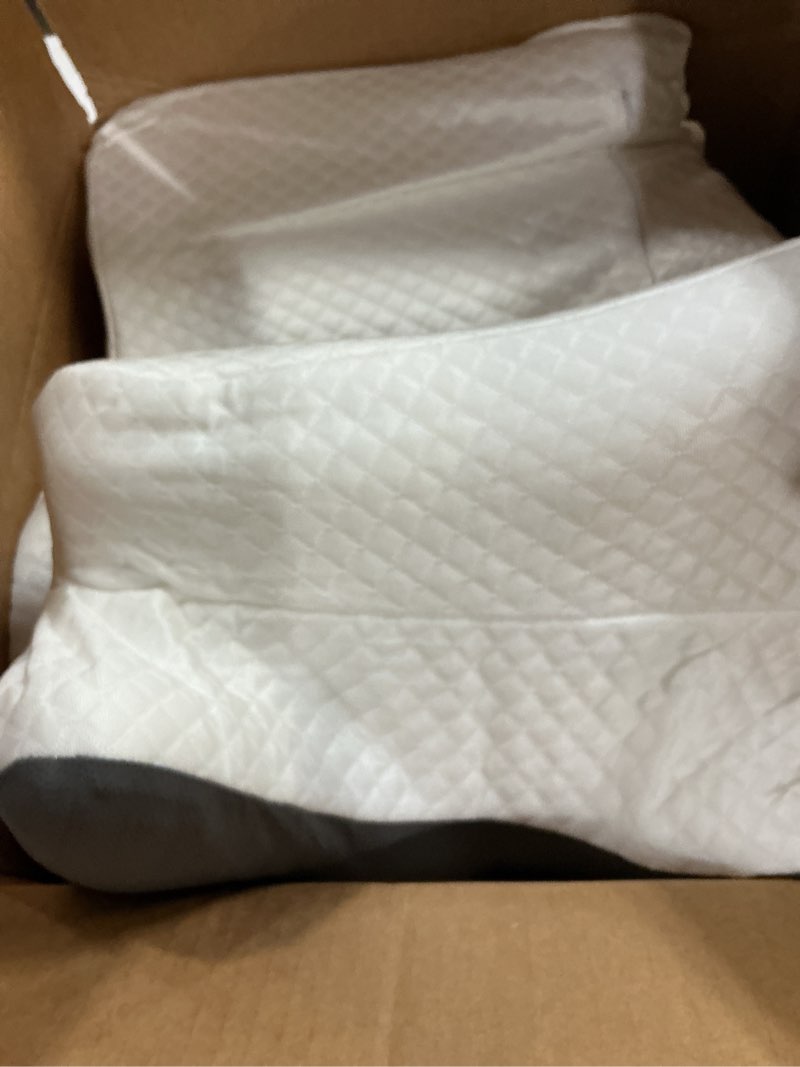 Condition photo showing Good Condition for cervical memory foam pillow – ergonomic neck support for side, back & stomach sleepers | odorless beauty sleep pillow for deep rest (grey, king size 24.8" lx16.9 wx5.9 h) grey king size 24.8"lx16.9"wx5.9"h