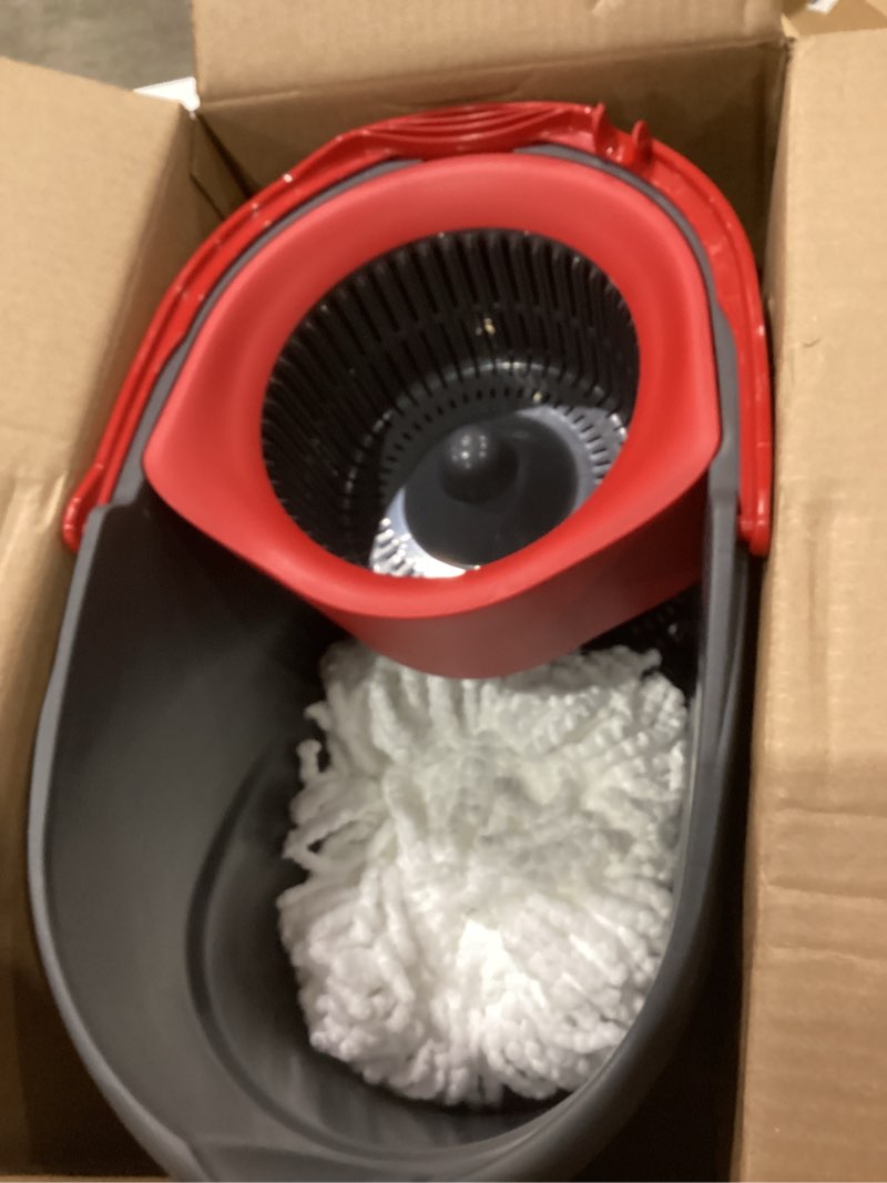 Condition photo showing As Is for O-Cedar EasyWring Microfiber Spin Mop, Bucket Floor Cleaning System, Red, Gray, Standard