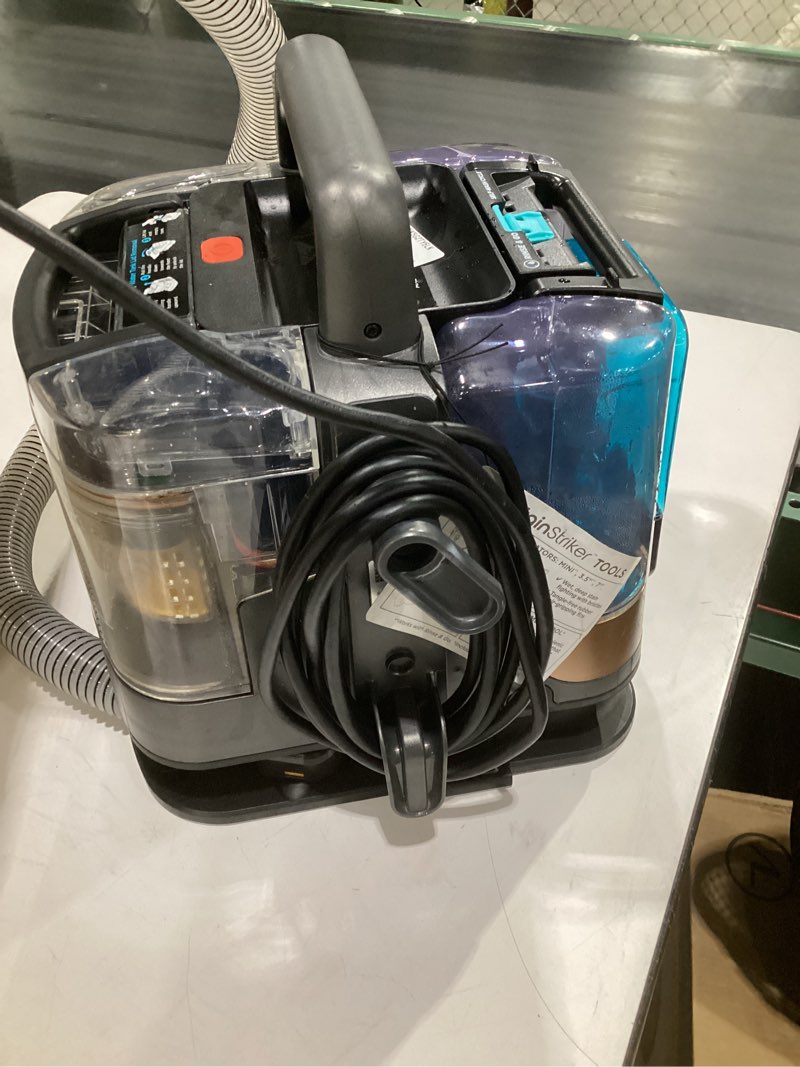 Condition photo showing As Is for (used, not tested)shark stainstriker hairpro portable carpet, upholstery & area rug cleaner with pet mess & hair tools, self-cleaning, perfect for pets & car interiors, 4 cleaning tools & pet solution, copper, px251 stainstriker w/ hairpro technology