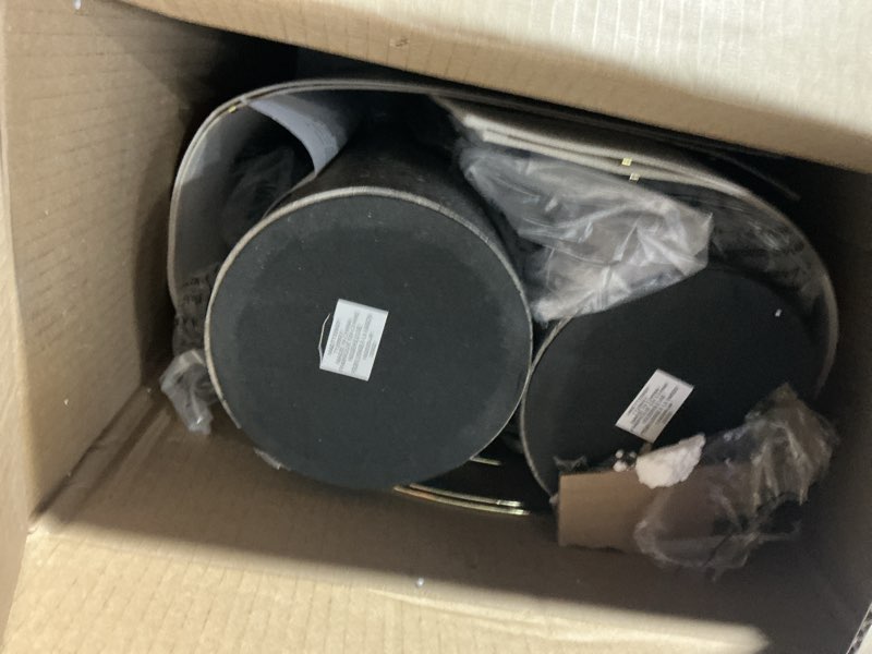 Condition photo showing As Is for BOBOMOMO 27.25" Modern Table Lamp Set of 2, Gray Resin Lamp with Natural Stone Look, Lamps for Living Room with Linen Shades, Nightstand Lamp for Bedroom, Living Room, Entryway Gray 27.25"