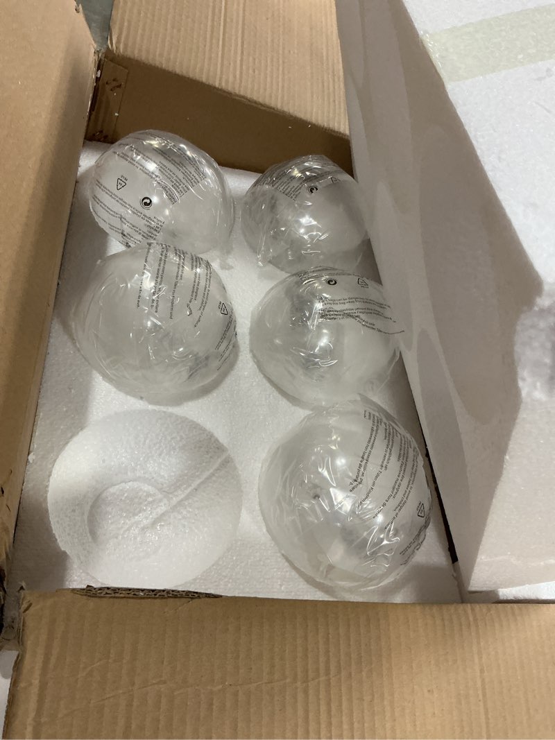 Condition photo showing As Is for black & gold glass globe chandelier, 6-light mid-century pendant light fixures, clear glass bubble with black and gold metal bar, d33.5 *h21~50 inch for dining room, living room, bedroom