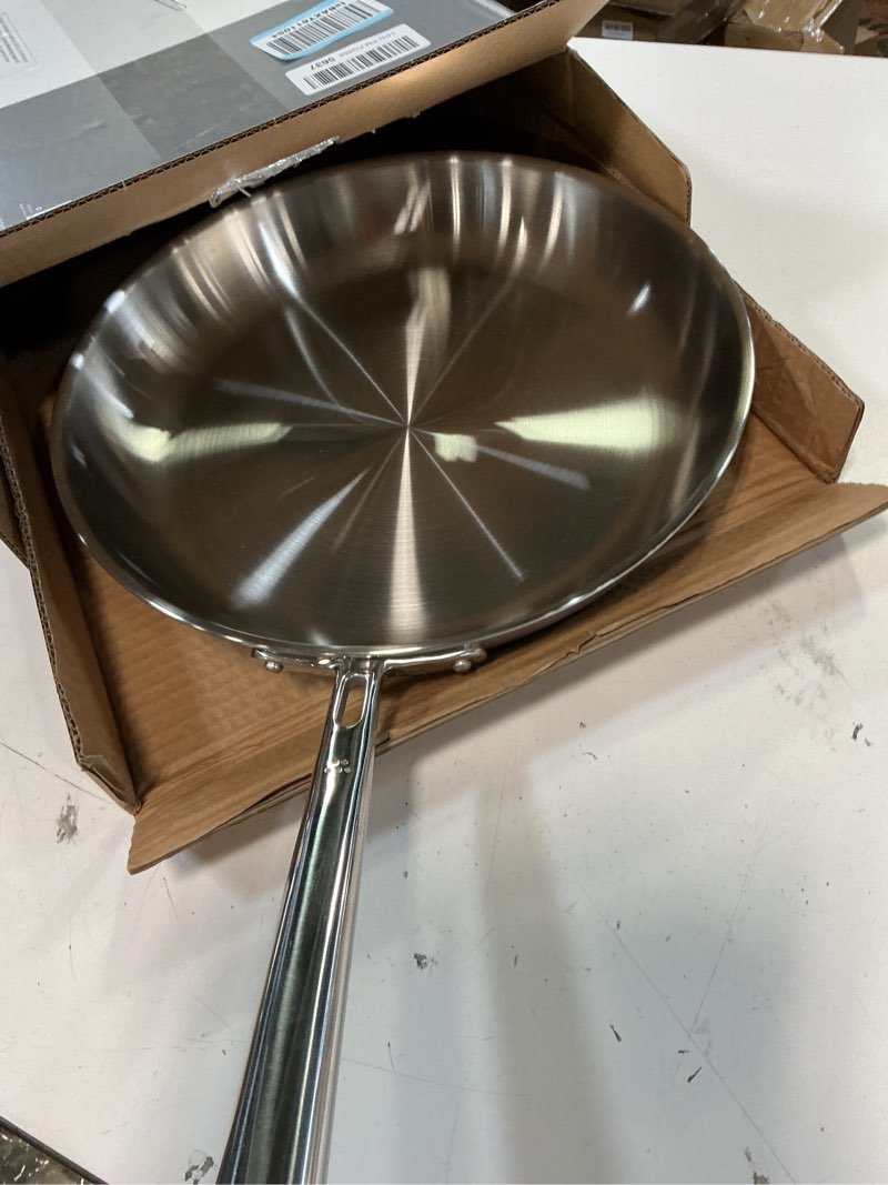 Condition photo showing New/Like New for Misen 5-Ply Stainless Steel 12" Frying Pan - Professional Cookware for Induction, Gas and Electric - Dishwasher Safe, Oven Safe to 800°F - Durable, Versatile, Even Heating 12 Inch