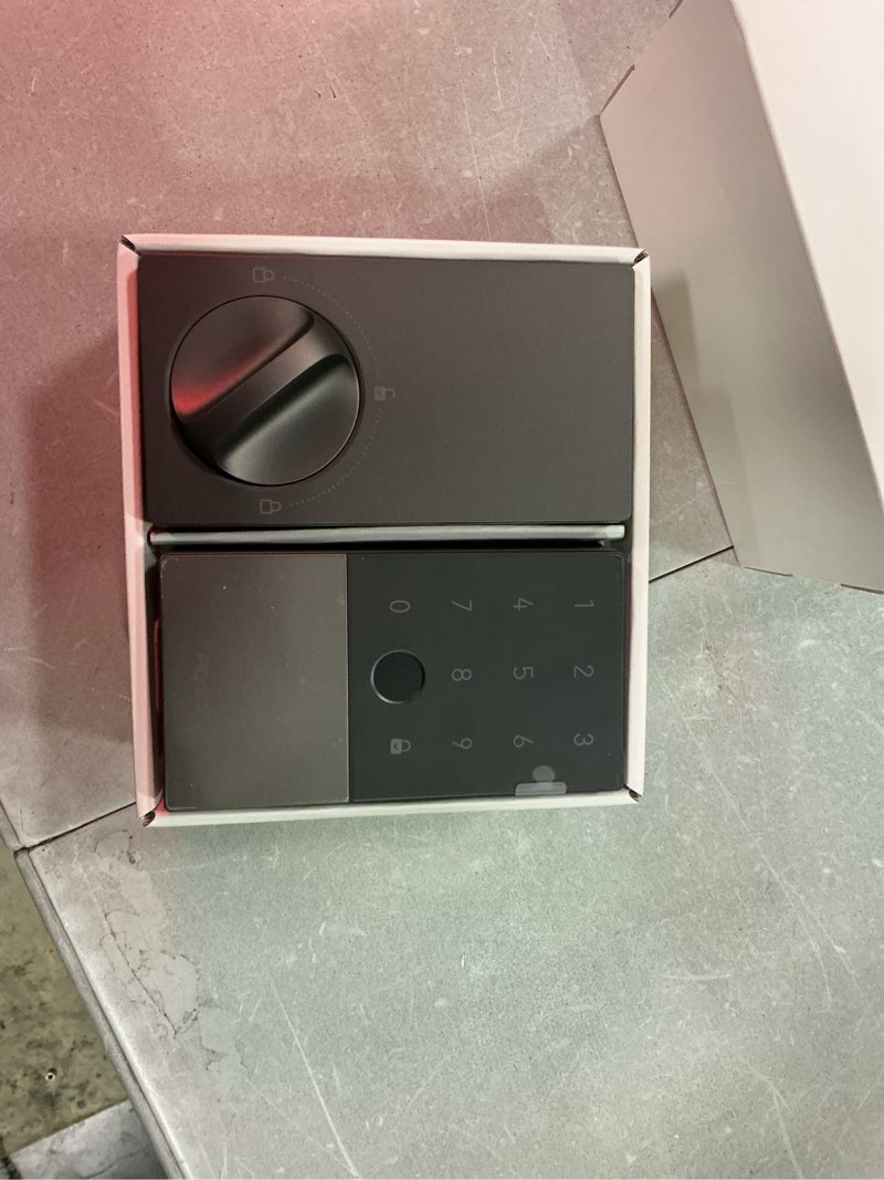 Condition photo showing New/Like New for aqara smart lock u100, fingerprint keyless entry door lock with apple home key, touchscreen keypad, bluetooth electronic deadbolt, ip65 weatherproof, supports apple homekit, alexa, google, ifttt, gray