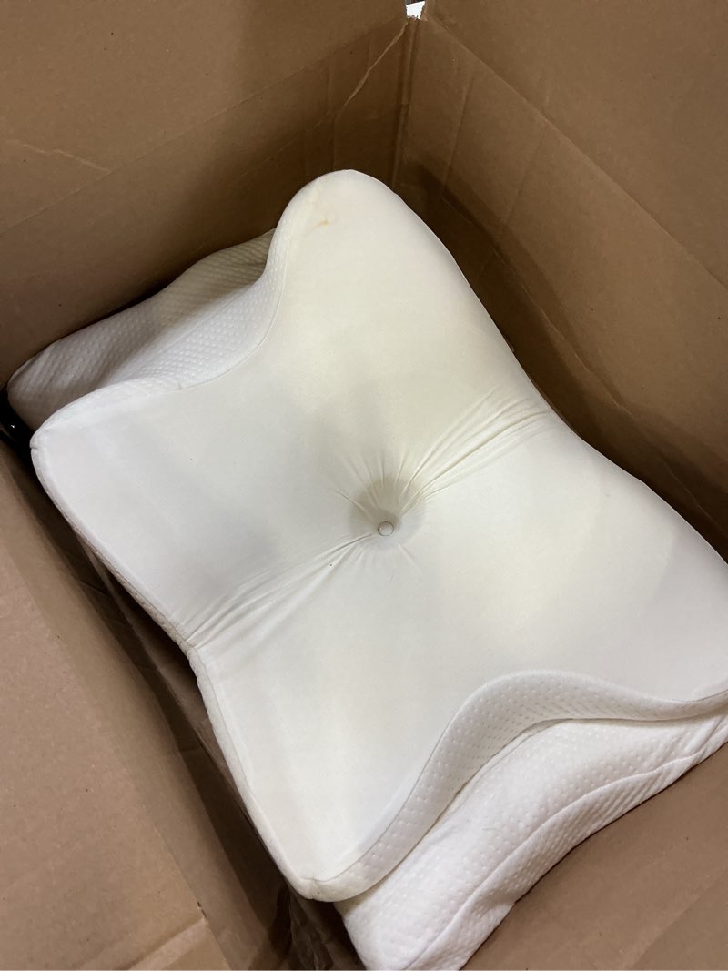 Condition photo showing As Is for cozyplayer true cooling cervical neck pillow for pain relief, ergonomic side sleeper pillow for neck support, odorless orthopedic contour memory foam pillows, bed pillow for back stomach sleeper