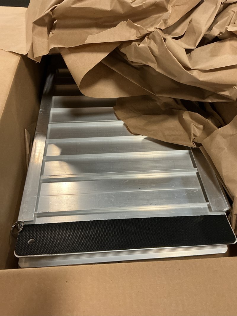 Condition photo showing Good Condition for FACHNUO 2 Feet Portable Wheelchair Ramp, Non-Skid Aluminum Handicap Ramps with Handle, Folding Threshold Wheel Chair Ramp for Home Steps, Stairs, Entry, Threshold, Doorways, Scooter, 800LBS Capacity