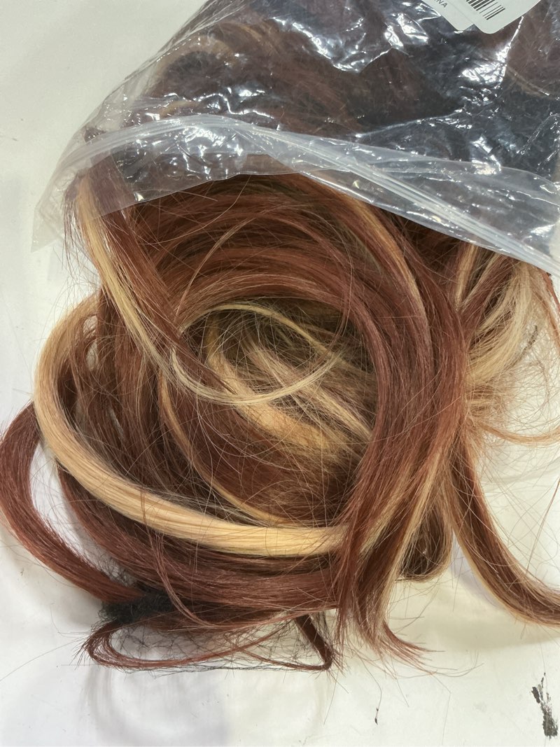 Condition photo showing As Is for aisi hair 13x4 hd lace front wig copper blonde pre plucked with baby hair straight glueless synthetic wigs for women 28inch beginner friendly