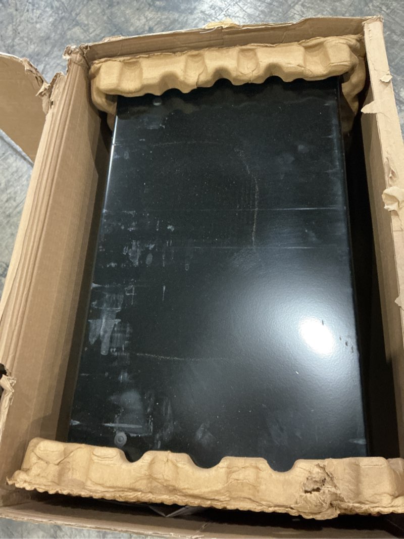 Condition photo showing As Is for buyers products 1702303 black steel underbody truck tool box - 18 x 18 x 30 inch heavy-duty job box, weather-resistant truck bed storage, locking t-latch, made in usa