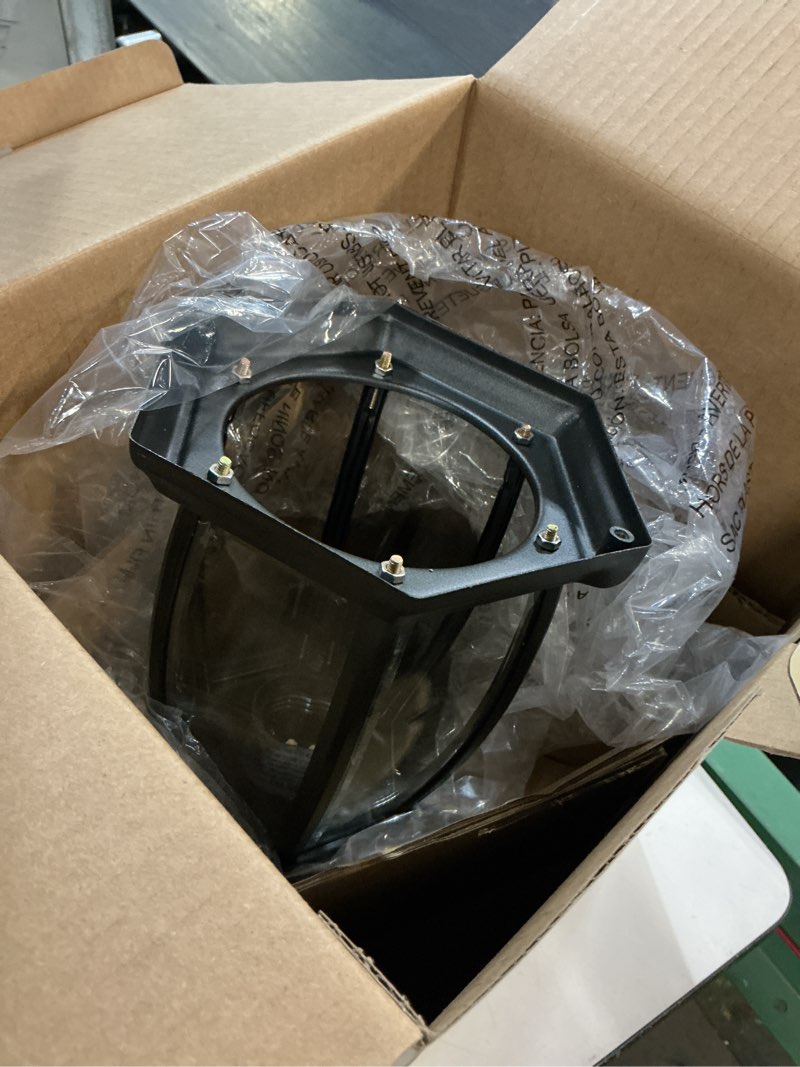 Condition photo showing Good Condition for allen + roth alexandria 1-light 17.5-in h black motion sensor outdoor wall light